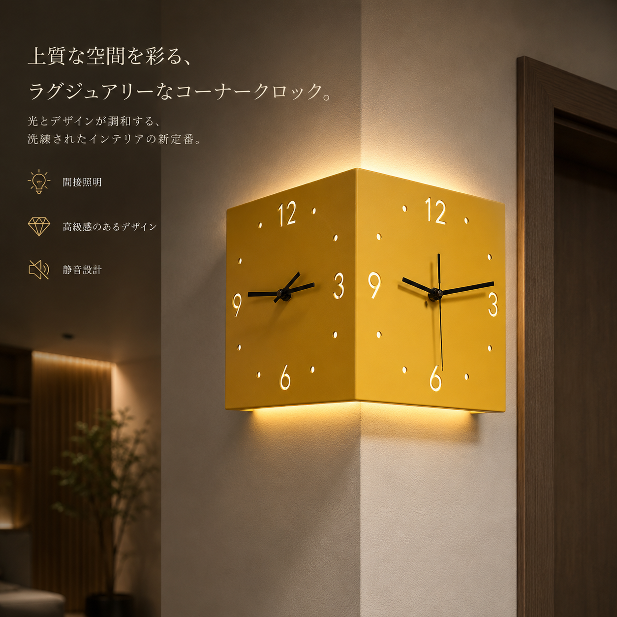 LumiClock™ 癒しの光を放つ壁掛け時計