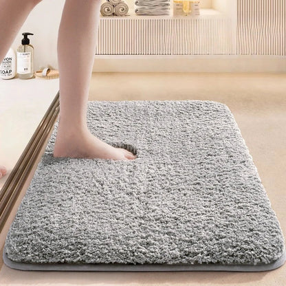 バスマット 吸水 滑り止め 速乾燥 スエード 40x60cm バスルームラグ